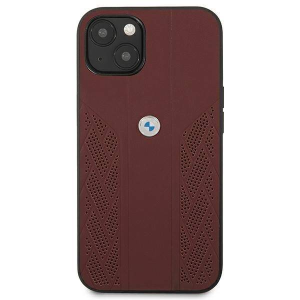 Etui BMW BMHCP13MRSPPR iPhone 13 / 14 /  15 6.1" czerwony/red hardcase Leather Curve Perforate