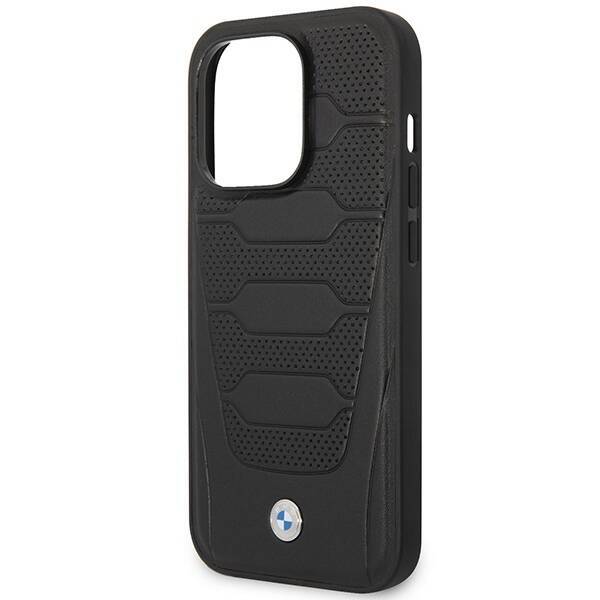 Etui BMW BMHMP14L22RPSK iPhone 14 Pro  6,1" czarny/black Leather Seats Pattern MagSafe