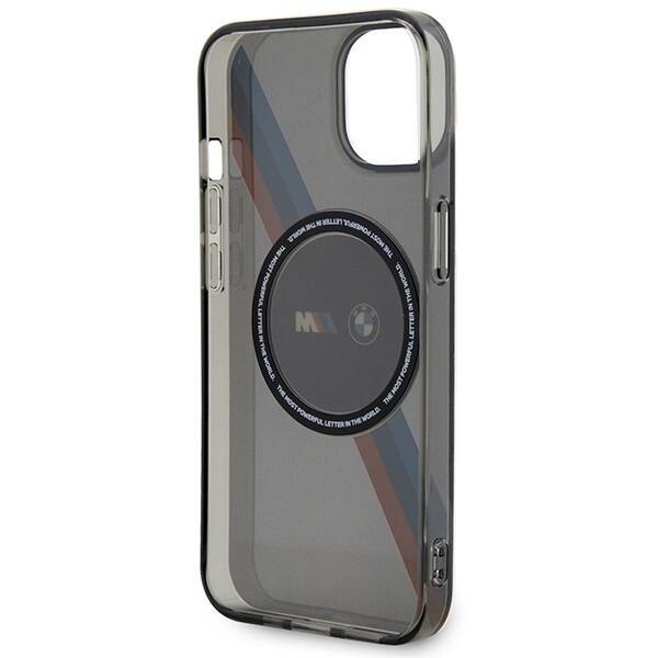 Etui BMW BMHMP14SHDTK iPhone 14 / 15 / 13 6.1" szary/grey Tricolor Stripes MagSafe