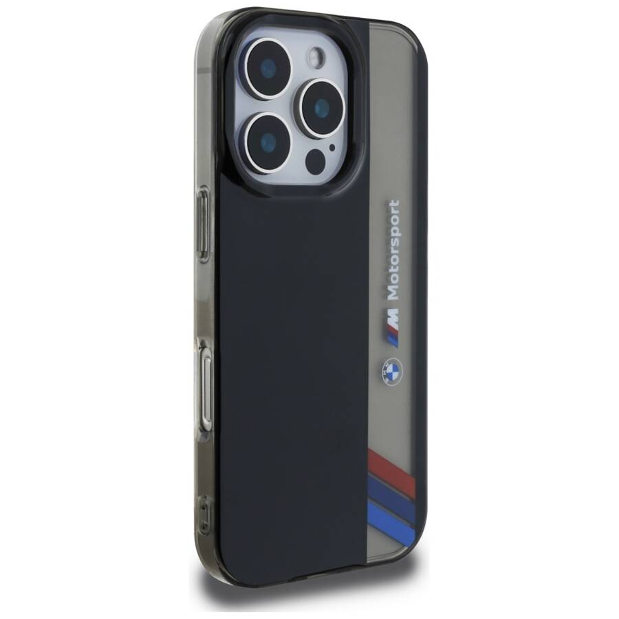 Etui BMW Motorsport IML Vertical Stripe   do iPhone 16 Pro Max czarny