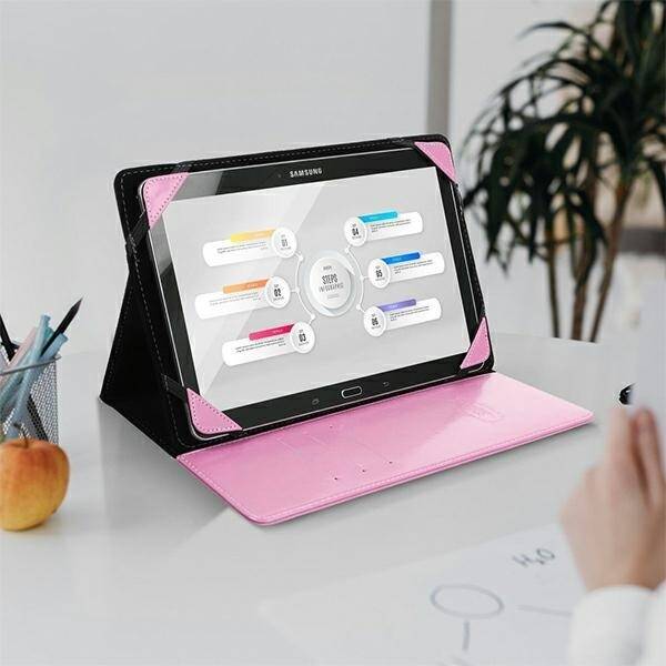 Etui Blun uniwersalne na tablet 7" UNT różowy/pink