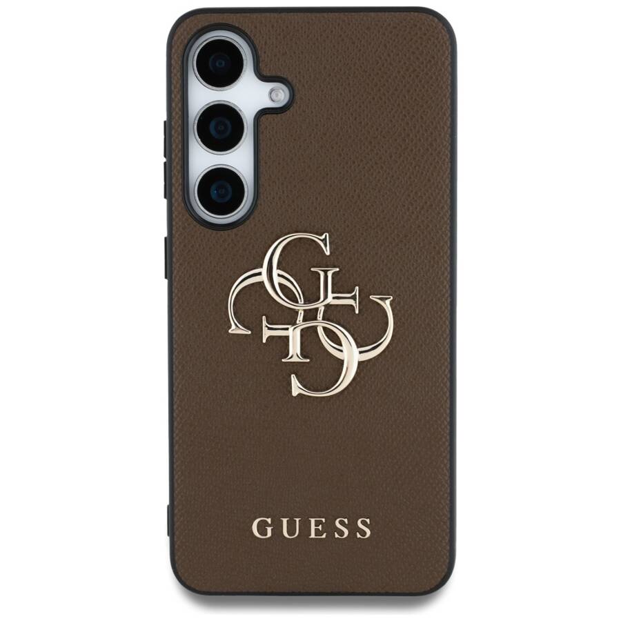 Etui Guess Grained Big 4G Logo Small      Classic Logo do Samsung Galaxy S25 brązowy