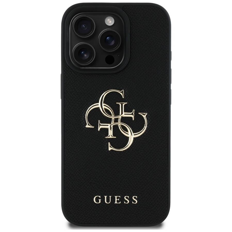 Etui Guess Grained Big 4G Logo Small      Classic Logo do iPhone 16 Pro czarny