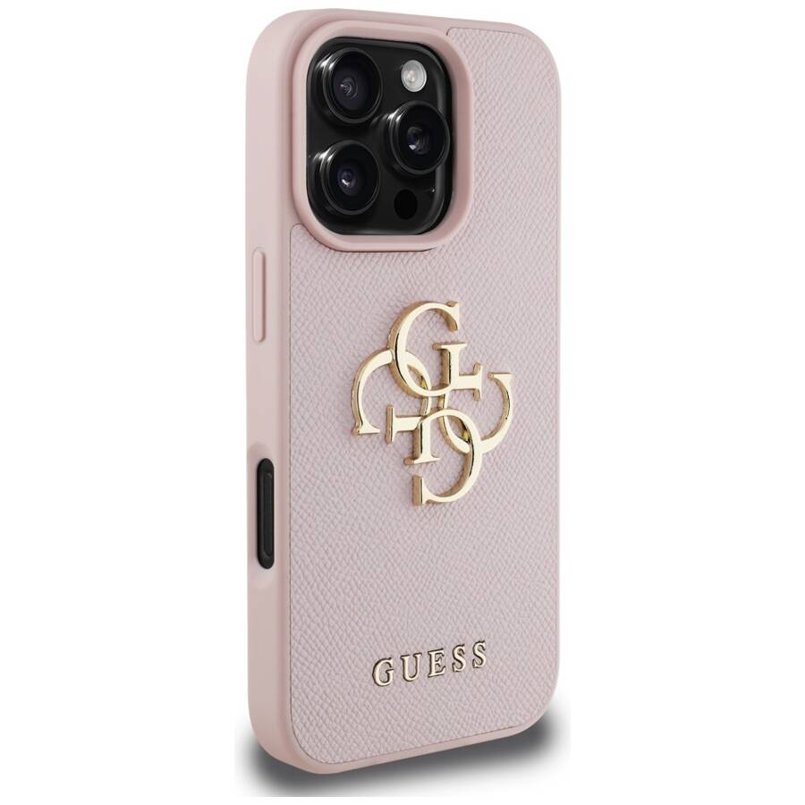 Etui Guess Grained Big 4G Logo Small      Classic Logo do iPhone 16 Pro różowy