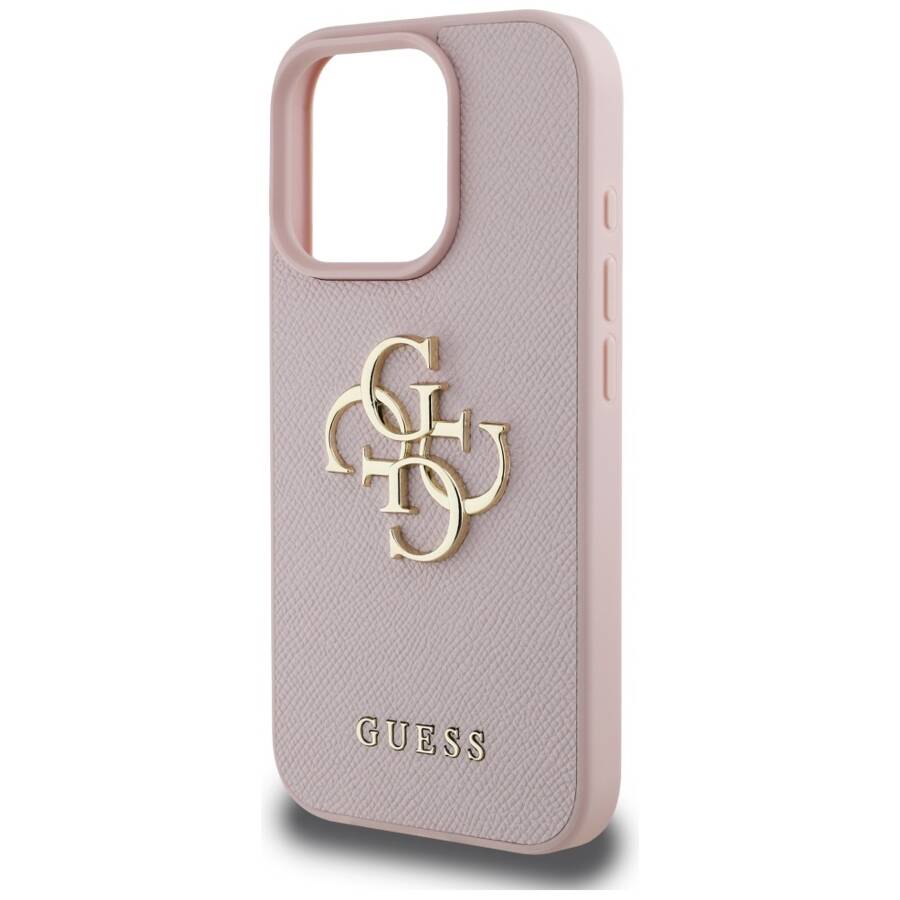 Etui Guess Grained Big 4G Logo Small      Classic Logo do iPhone 16 Pro różowy