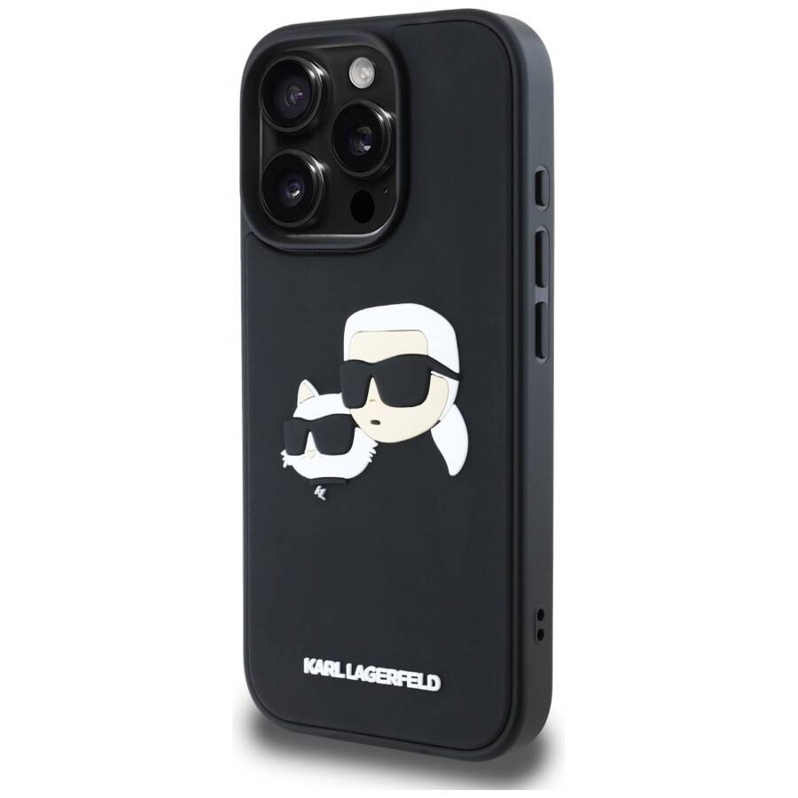 Etui Karl Lagerfeld HC 3D Rubber Double   Heads do iPhone 16 Pro czarny