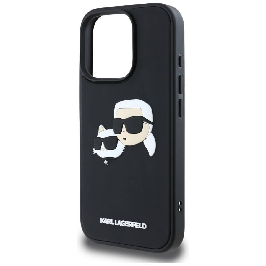 Etui Karl Lagerfeld HC 3D Rubber Double   Heads do iPhone 16 Pro czarny