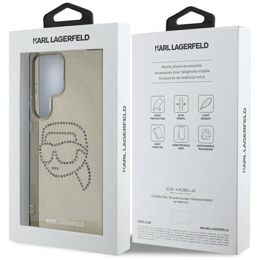 Etui Karl Lagerfeld Rhinestones Karl      Head Logo Samsung Galaxy S25 Ultra czarny