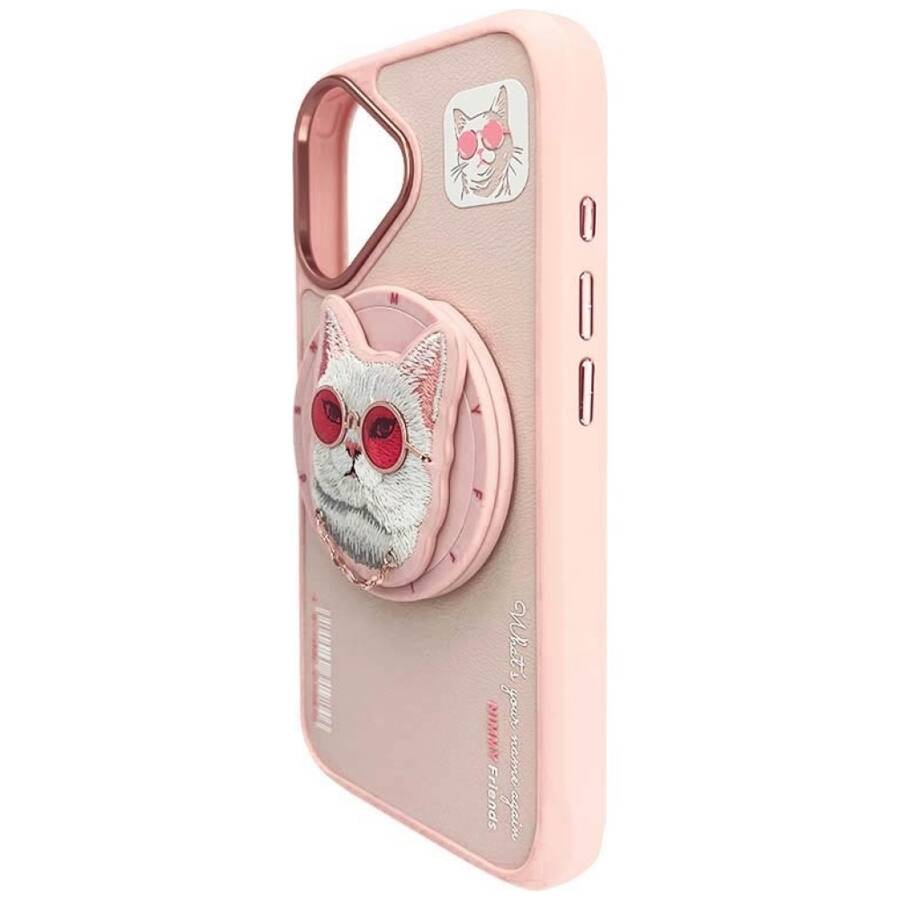 Etui Nimmy Glasses Cool Cat do iPhone 16  różowy