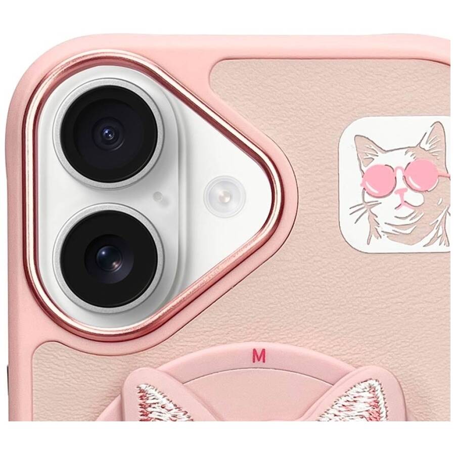 Etui Nimmy Glasses Cool Cat do iPhone 16  różowy