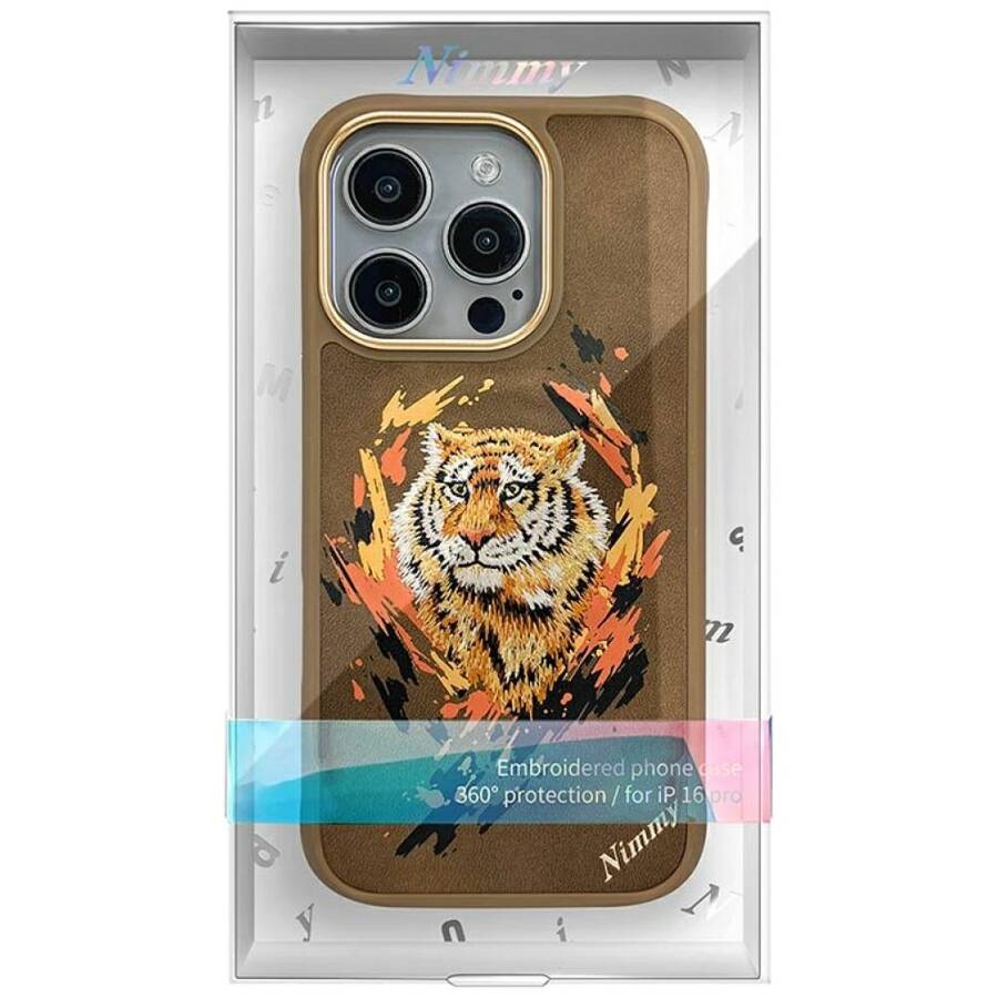 Etui Nimmy Tygrys do iPhone 16 Pro Max    jasnobrązowy