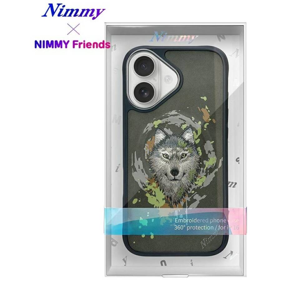 Etui Nimmy Wilk do iPhone 16 ciemnoszary