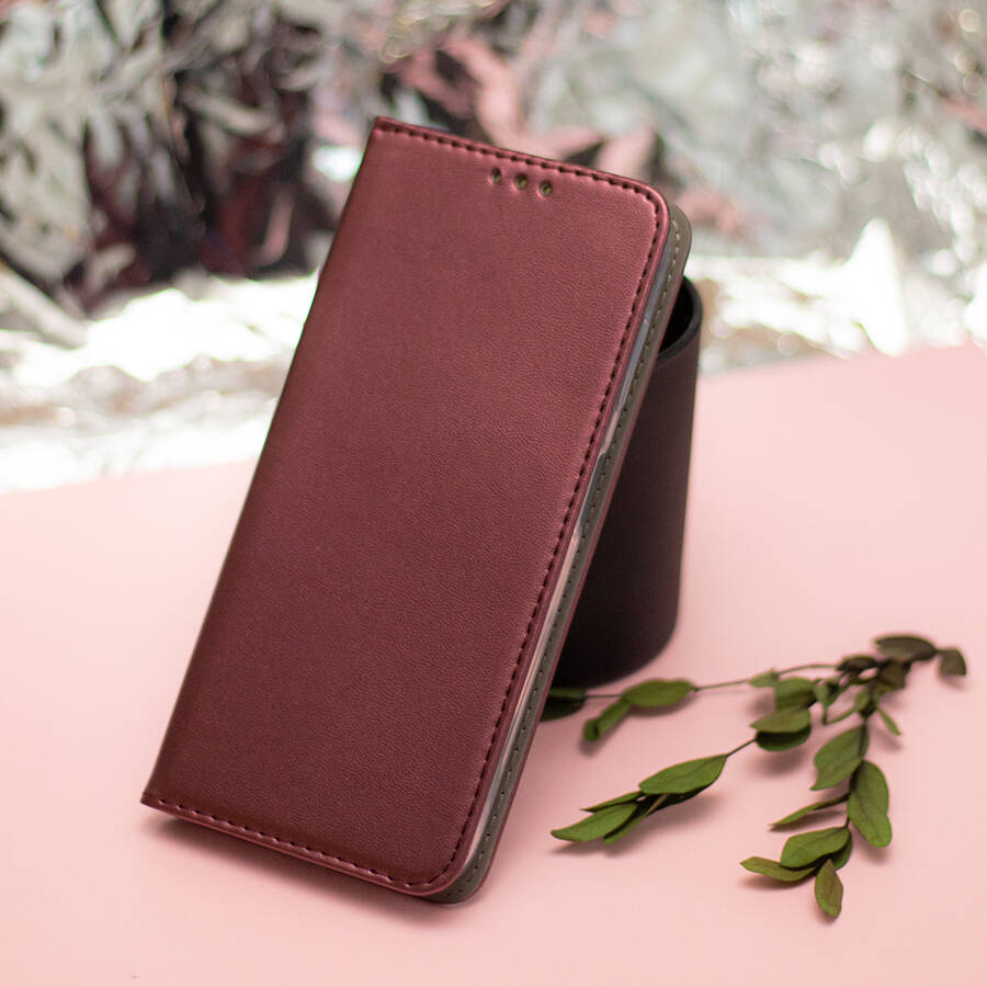 Etui Smart Magnetic do Huawei P20 Lite burgundowe