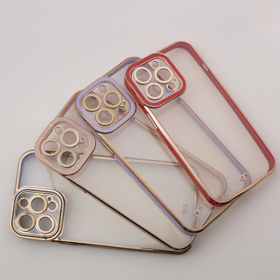 FASHION CASE FOR IPHONE 13 PRO GOLD FRAME GEL COVER WHITE