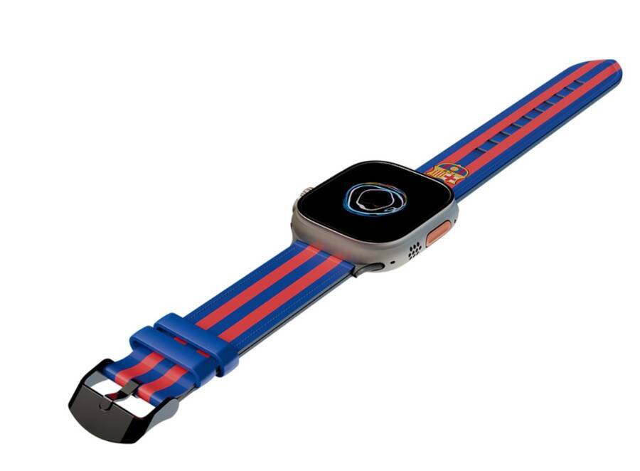 FC Barcelona Apple Watch Band Real Leather 44/45" OCFCBAWBBG45 BG 