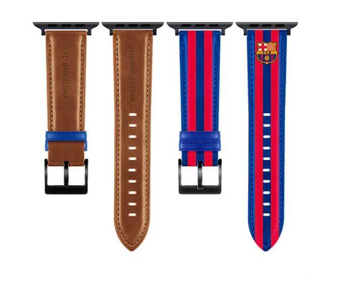 FC Barcelona Apple Watch Band Real Leather 49" OCFCBAWBBG49 BG 