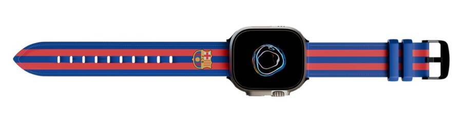 FC Barcelona Apple Watch Band Real Leather 49" OCFCBAWBBG49 BG 