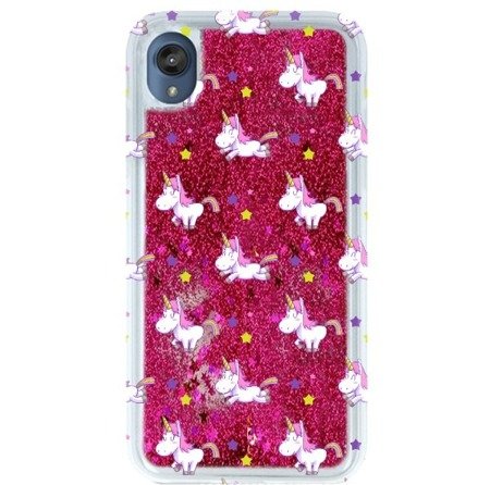 FUNNY CASE LIQUID UNICORNS LENOVO MOTO E6 PINK