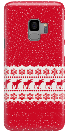 FUNNY CASE REINDEERS AND SNOWFLAKES OVERPRINT SAMSUNG GALAXY S9