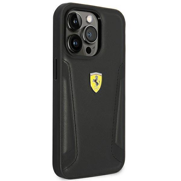 Ferrari FEHCP14XRBUK iPhone 14 Pro Max 6,7" czarny/black hardcase Leather Stamp Sides