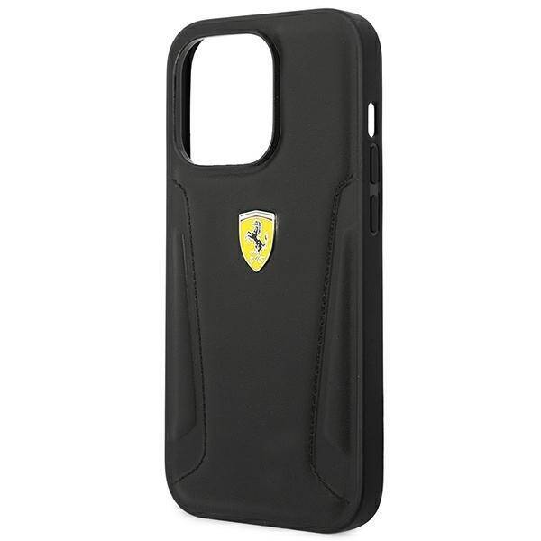 Ferrari FEHCP14XRBUK iPhone 14 Pro Max 6,7" czarny/black hardcase Leather Stamp Sides