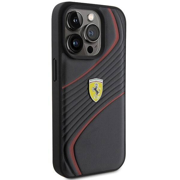 Ferrari FEHCP15LPTWK iPhone 15 Pro 6.1" czarny/black hardcase Twist Metal Logo