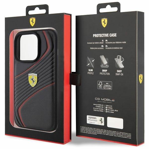 Ferrari FEHCP15LPTWK iPhone 15 Pro 6.1" czarny/black hardcase Twist Metal Logo