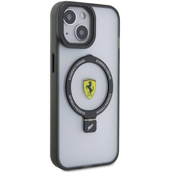 Ferrari FEHMP15SUSCAK iPhone 15 / 14 /  13 6.1" czarny/black hardcase Ring Stand 2023 Collection MagSafe