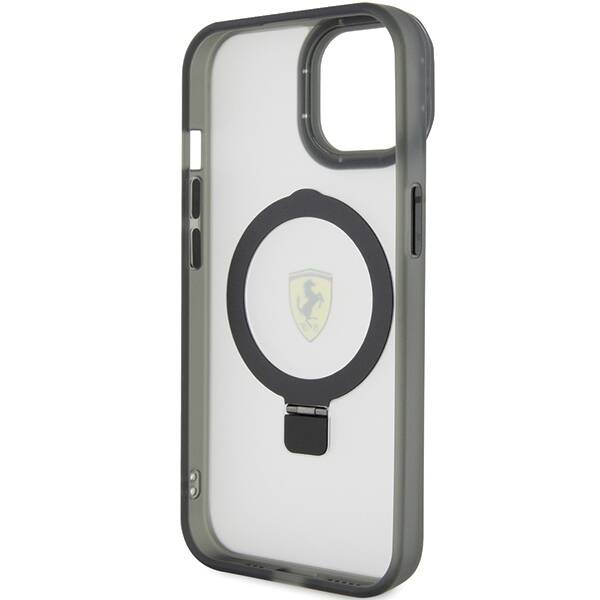 Ferrari FEHMP15SUSCAK iPhone 15 / 14 /  13 6.1" czarny/black hardcase Ring Stand 2023 Collection MagSafe