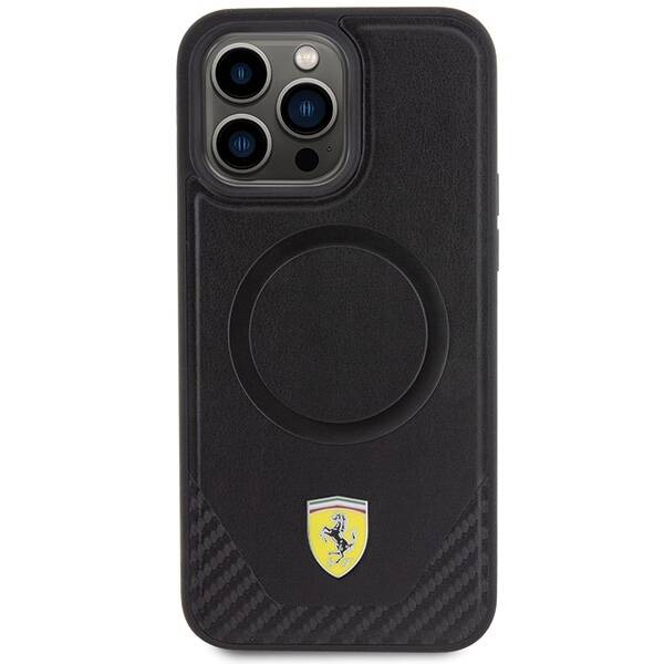 Ferrari FEHMP15XPTEK iPhone 15 Pro Max 6.7" czarny/black hardcase Carbon Metal Logo MagSafe