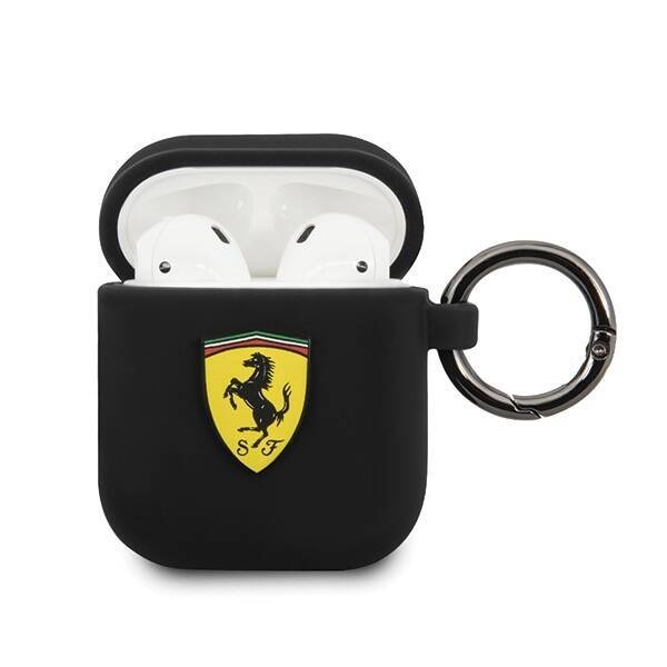 Ferrari FESACCSILSHBK AirPods 1/2 cover czarny/black Silicone