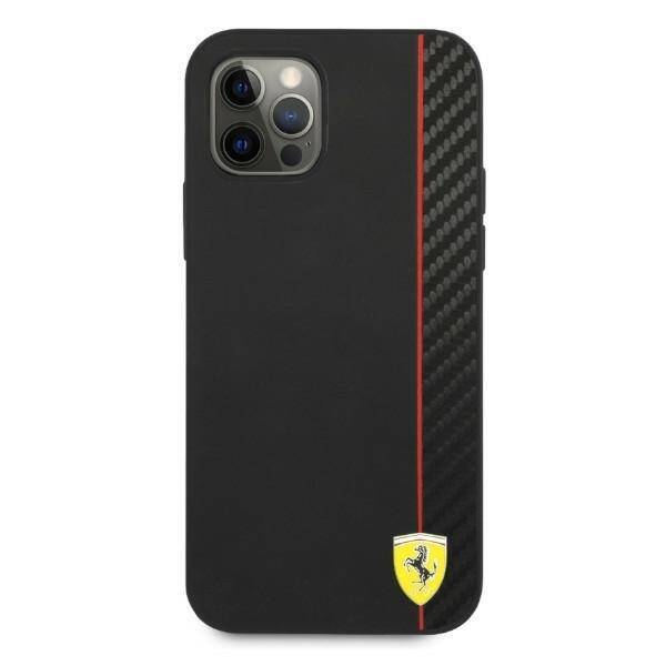 Ferrari FESAXHCP12LBK iPhone 12 Pro Max 6,7" czarny/black hardcase On Track Carbon Stripe