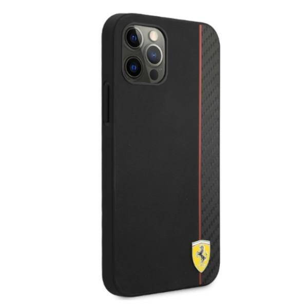 Ferrari FESAXHCP12LBK iPhone 12 Pro Max 6,7" czarny/black hardcase On Track Carbon Stripe