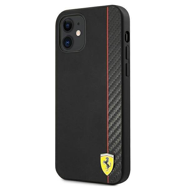 Ferrari FESAXHCP12SBK iPhone 12 mini 5,4" czarny/black hardcase On Track Carbon Stripe