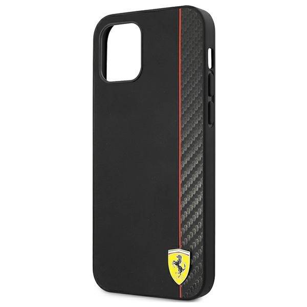 Ferrari FESAXHCP12SBK iPhone 12 mini 5,4" czarny/black hardcase On Track Carbon Stripe