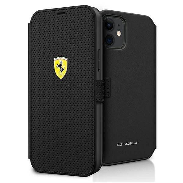 Ferrari FESPEFLBKP12SBK iPhone 12 mini 5,4" czarny/black book On Track Perforated