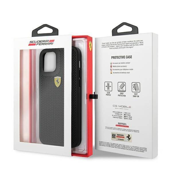 Ferrari FESPEHCP12LBK iPhone 12 Pro Max 6,7" czarny/black hardcase On Track Perforated