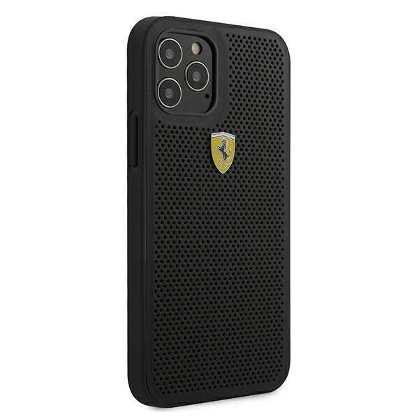 Ferrari FESPEHCP12MBK iPhone 12/12 Pro 6,1" czarny/black hardcase On Track Perforated