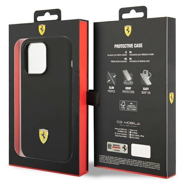 Ferrari FESSIHMP14XBK iPhone 14 Pro Max 6.7" czarny/black hardcase Silicone Metal Logo Magsafe