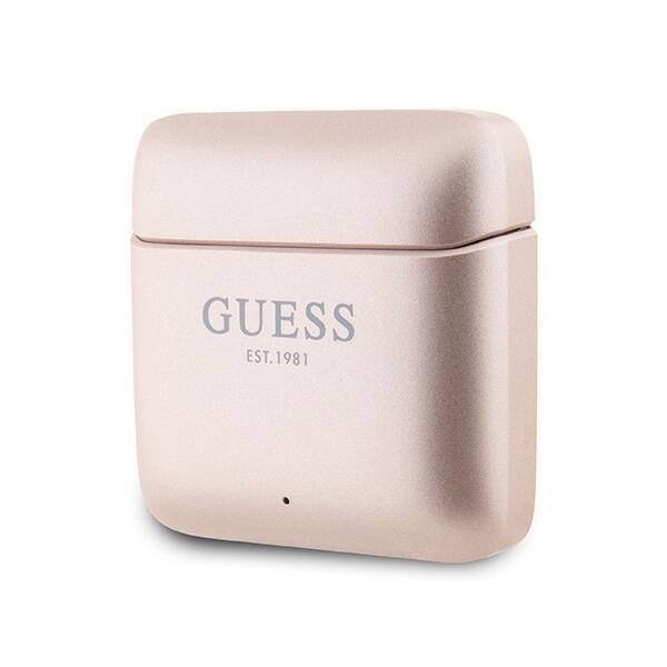 GUESS BLUETOOTH HEADPHONES GUTWSSU20ALEGP TWS + PINK GOLDEN/ROSE GOLD PRINTED LOGO