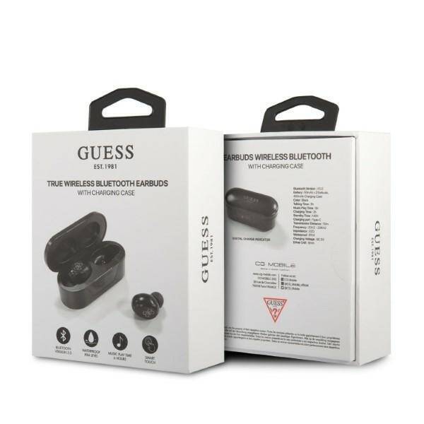 GUESS BLUETOOTH HEADPHONES GUTWST31EK TWS + BLACK/BLACK DOCKING STATION