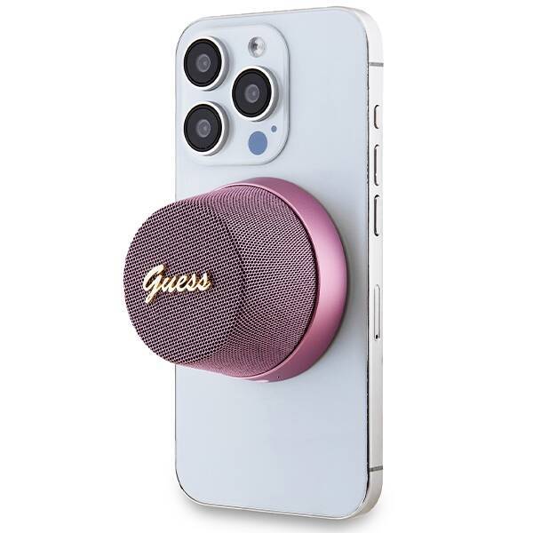 GUESS BLUETOOTH SPEAKER GWWSC3ALSMP SPEAKER STAND PINK/PINK MAGNETIC SCRIPT METAL