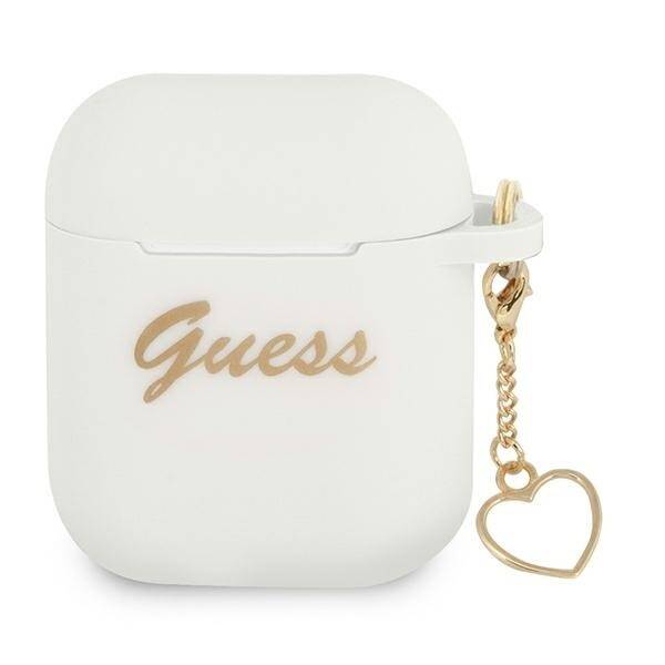 GUESS GUA2LSCHSH AIRPODS 1/2 COVER WHITE/WHITE SILICONE CHARM HEART COLLECTION