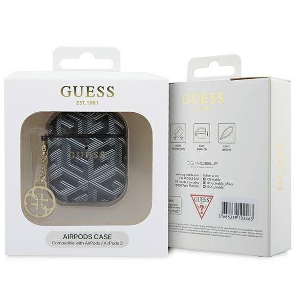 GUESS GUA2PGCE4CK AIRPODS 1/2 COVER BLACK/BLACK GCUBE CHARM