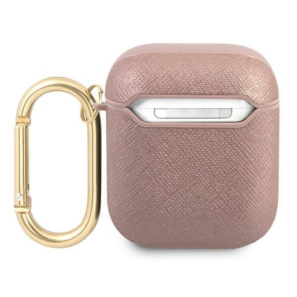 GUESS GUA2SASMP AIRPODS 1/2 COVER PINK/PINK SAFFIANO SCRIPT METAL COLLECTION