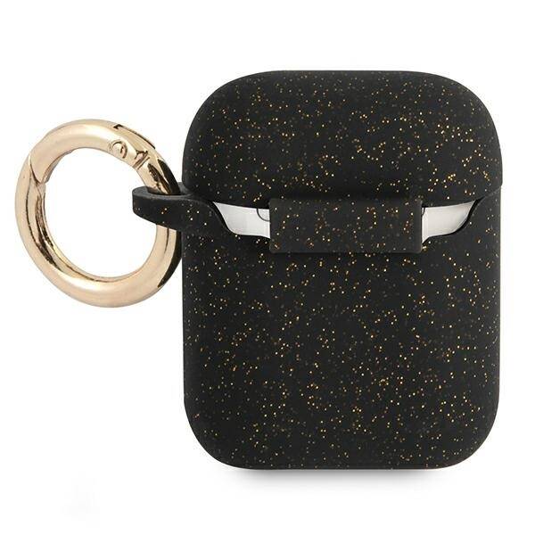 GUESS GUA2SGGEK AIRPODS 1/2 COVER BLACK/BLACK SILICONE GLITTER