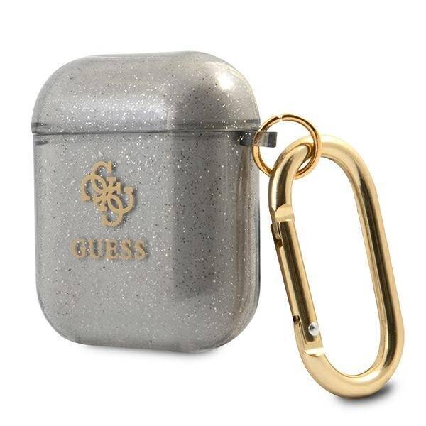 GUESS GUA2UCG4GK AIRPODS 1/2 COVER BLACK/BLACK GLITTER COLLECTION