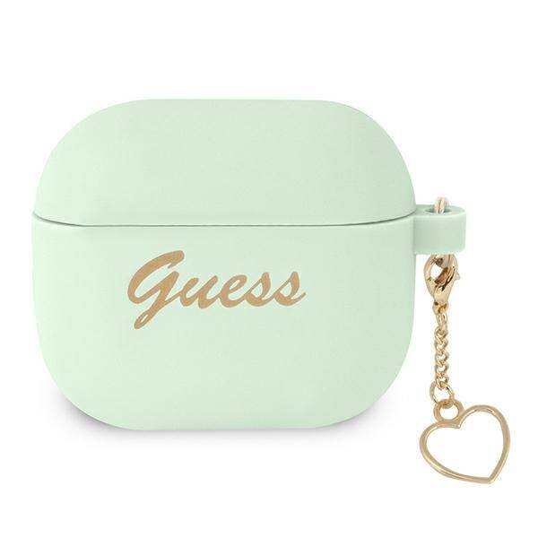 GUESS GUA3LSCHSN AIRPODS 3 COVER GREEN/GREEN SILICONE CHARM HEART COLLECTION