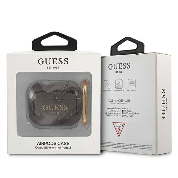 GUESS GUA3UNMK AIRPODS 3 COVER BLACK/BLACK MARBLE COLLECTION