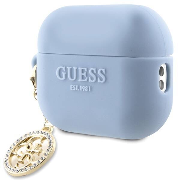 GUESS GUAP23DSLGHDB AIRPODS PRO 2 (2022/2023) BLUE/BLUE 3D RUBBER 4G DIAMOND CHARM